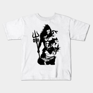 Lord Shiva Art Angry Trishul T-shirt Kids T-Shirt